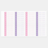 Modern Cute Hearts Kids Color Coded Name Labels (Vel)