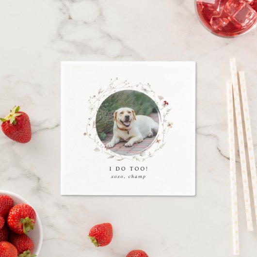Modern Cute I Do Too Pet Photo Wedding Servet (Insitu)