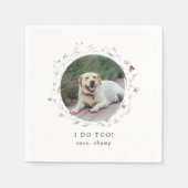 Modern Cute I Do Too Pet Photo Wedding Servet (Voorkant)