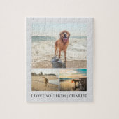Modern Cute I Love You Mom Dogs Pet Photo Collage Legpuzzel (Verticaal)