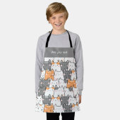 Modern Cute Kawaii Funny Cats Pattern Schort (Gedragen)