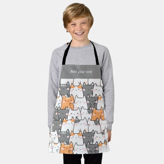 Modern Cute Kawaii Funny Cats Pattern Schort (Gedragen)