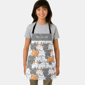 Modern Cute Kawaii Funny Cats Pattern Schort (Insitu)
