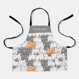Modern Cute Kawaii Funny Cats Pattern Schort