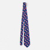 Modern Cute Kerst Gnome Patroon op Blauw Stropdas (Achterkant)