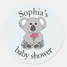 Modern Cute Koala Beer Cartoon Name Baby shower