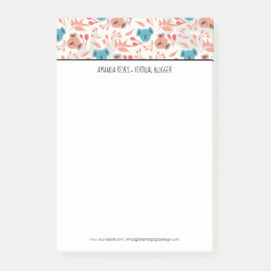 Modern Cute Koala en Floral Blossom Post-it® Notes