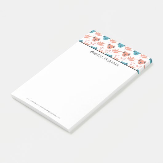 Modern Cute Koala en Floral Blossom Post-it® Notes (Schuin)