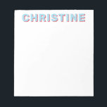 Modern Cute Light Sky Blue Bright Red Kinder leraa Notitieblok<br><div class="desc">Modern Classic Light Sky Blue Bright Cherry Red Typographic Kinder Teacher Notitieblok</div>