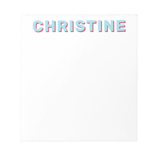 Modern Cute Light Sky Blue Bright Red Kinder leraa Notitieblok (Voorkant)