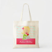 Modern Cute Mermaid Pink Birthday Party Tote Bag (Voorkant)