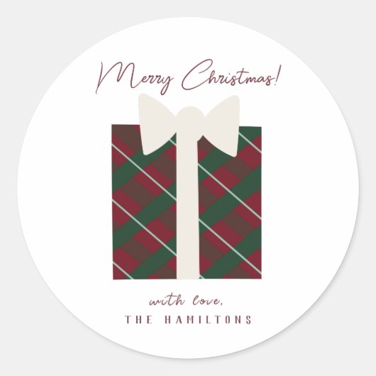 Modern Cute Merry-kerstakers Ronde Sticker (Voorkant)