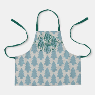 Modern Cute Merry kerstboom FUN Lettering Schort