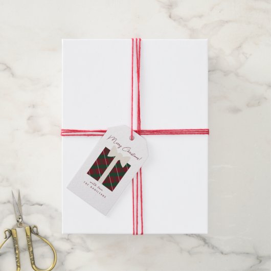 Modern Cute Merry Kerstmis Cadeaulabel (Met Touw)