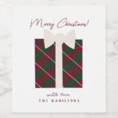 Modern Cute Merry Kerstmis Wijn Etiket (Enkel label)