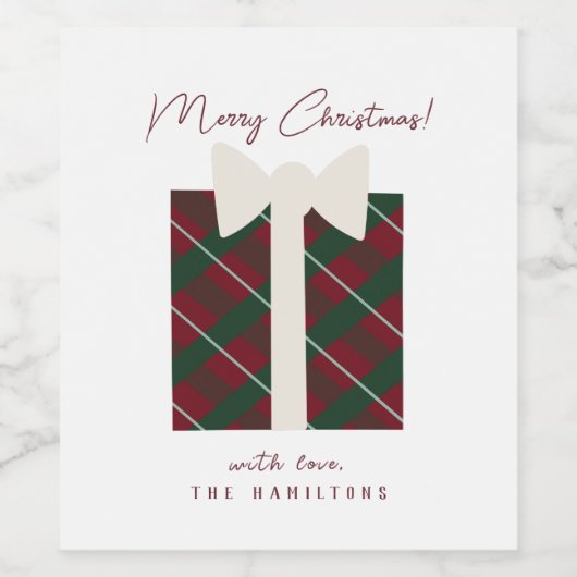 Modern Cute Merry Kerstmis Wijn Etiket (Enkel label)