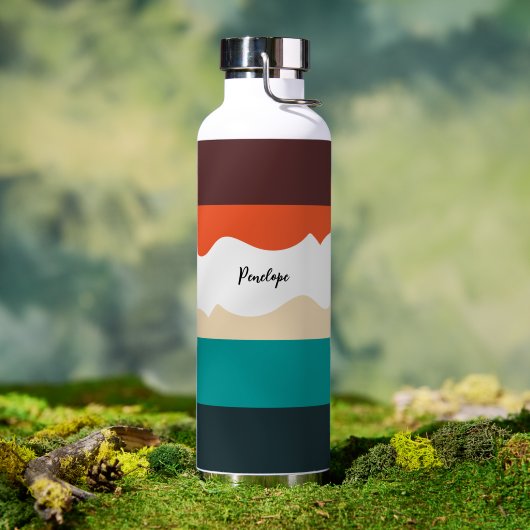 Modern Cute Minimalist Chic Color Blocked Waterfles (Buiten (Gedraaid)  )