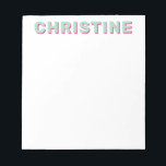 Modern Cute Mint Green Magenta Roze Kinder leraar Notitieblok<br><div class="desc">Modern Classic Cute Mint Green en Magenta Pink Typography Retro Kinder Teacher Notitieblok</div>