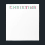 Modern Cute Mint Green Magenta Roze Kinder leraar Notitieblok<br><div class="desc">Modern Classic Cute Mint Green en Magenta Pink Typography Retro Kinder Teacher Notitieblok</div>