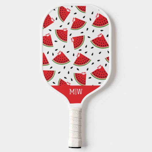 Modern Cute Monogrammed Cool Watermelon Pickleball Paddle (Achterkant)