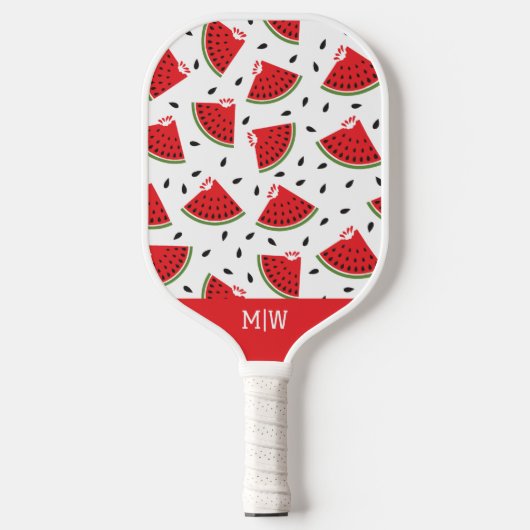 Modern Cute Monogrammed Cool Watermelon Pickleball Paddle (Voorkant)