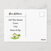 Modern Cute New Address Notice Briefkaart (Achterkant)