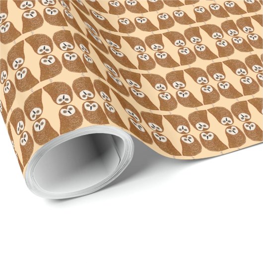 Modern cute northern saw-whet owl cadeaupapier (Rol Hoek)