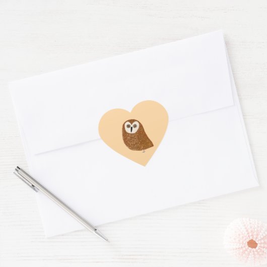 Modern cute northern saw-whet owl hart sticker (Envelop)