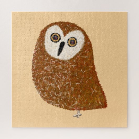 Modern cute northern saw-whet owl legpuzzel (Verticaal)