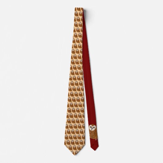 Modern cute northern saw-whet owl stropdas (Voorkant)