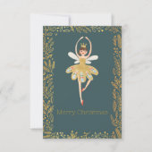 Modern Cute Nutcracker Ballet Christmas Card  Kaart (Voorkant)