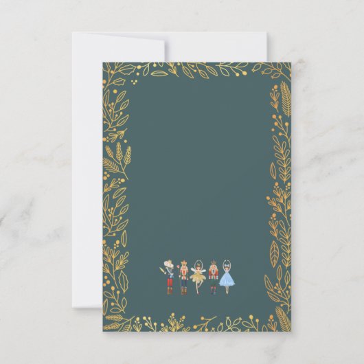 Modern Cute Nutcracker Ballet Christmas Card  Kaart (Achterkant)