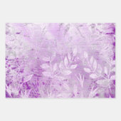 Modern Cute Paars Floral Pattern Girly Glitter Inpakpapier Vel (Voorkant 3)