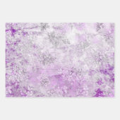 Modern Cute Paars Floral Pattern Girly Glitter Inpakpapier Vel (Voorkant 2)