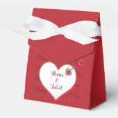 Modern Cute Paarse Red Heart Valentijnsdag Bedankdoosjes (Voorkant Zijde)