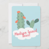 Modern Cute Party Llama Cactus Birthday Dank je Bedankkaart (Achterkant)