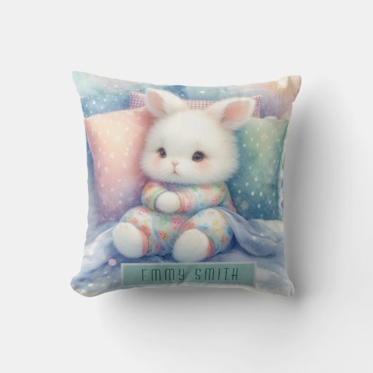 Modern Cute Pastel Bunny Kussen (Voorkant)