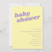 Modern Cute Pastel Yellow Retro Baby Shower  Kaart (Voorkant)