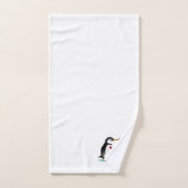 Modern Cute Pinguïn Koppel op Witte Bad Handdoek (Handdoek)