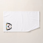Modern Cute Pinguïn Koppel op Witte Bad Handdoek (Handdoek)