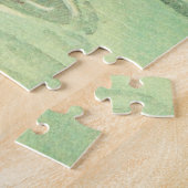 Modern Cute Pink Bird Flamingo and Moon Legpuzzel (Zijkant)