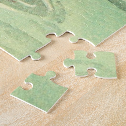 Modern Cute  Pink Bird Flamingo and Moon Legpuzzel (Zijkant)