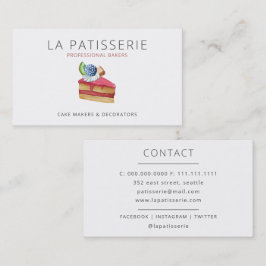 Modern Cute Pink Cheesecake Bakery Pastry Chef Visitekaartje