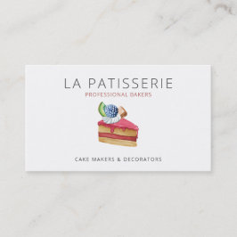 Modern Cute Pink Cheesecake Bakery Pastry Chef Visitekaartje