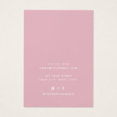 Modern Cute Pink Simple Waterverf Floral Visitekaartje (Achterkant)