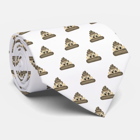 Modern Cute Poop Emoji Stropdas (Opgerold)