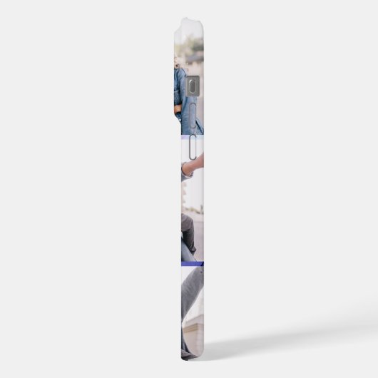 Modern cute Purple couple photos collage with name iPhone Hoesje (Linkerkant)