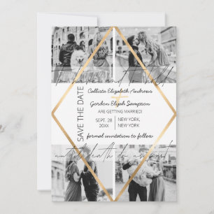 Modern Cute Quote Gold White Lijst Foto Weddenscha Save The Date