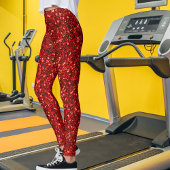 Modern Cute Red Glitter Sparkles Christmas Elegant Leggings