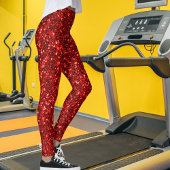 Modern Cute Red Glitter Sparkles Christmas Elegant Leggings